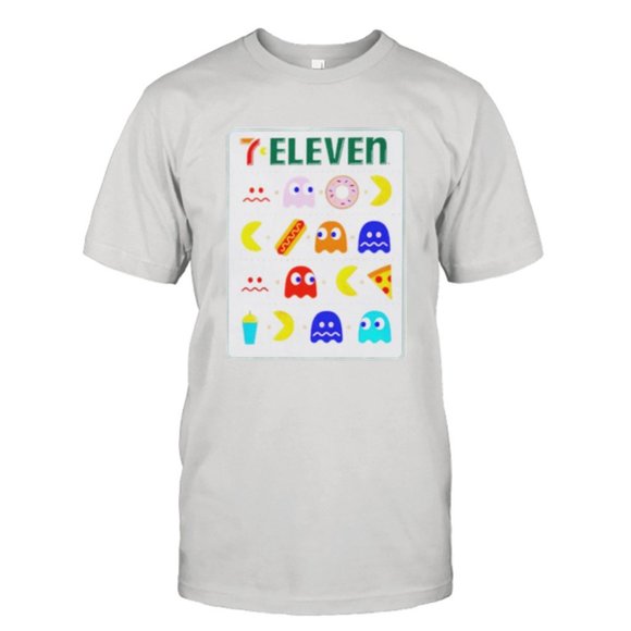 7 Eleven Pac Man T-Shirt, Unisex Design T-Shirt, 7 Eleven Pac Man Design T-Shirt - Picture 1 of 4